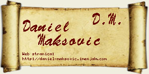 Daniel Maksović vizit kartica